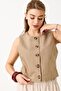 Women's striped sleeveless crop vest - mink - 2