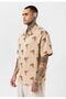 Patterned Short Sleeve Oversize Shirt - 4