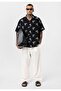 Patterned Short Sleeve Oversize Shirt - 5