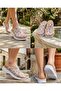 Cream Patterned Genuine Leather Women's Full Orthopedic and Anatomical Comfortable Slippers - 2