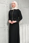 Black Zippered Jacket Skirt Set - 2