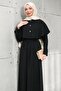 Black Cape Modal Woven Dress - 2