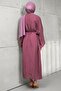 Dusty Rose Loose Dress with Waist Tie - 5