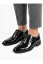 Men's Black Lace-Up Genuine Leather Classic Shoes - 3