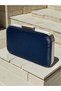 Navy Blue Silver Detailed Anti-Scratch Matte Leather Women's Evening Dress Bag Wedding Engagement Graduation - 2
