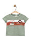 Boy's Thin Summer 100% Cotton Short Sleeve Lion Patterned Baby Boy Green T-Shirt - 3