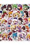 60 قطعة ملصقات كرتونية لطيفة بتصميم Q من لعبة Touhou Project، ملصقات جرافيتي ممتعة وإبداعية للديكور والحرف اليدوية - 7