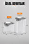 6-Piece Food Storage Container Set 4X1.8L + 2X3.6L Transparent Gray Lid Organizer for Legumes - 3