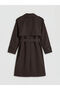 Nevavm Women's Double-Breasted Collared Belted Trench Coat - 6