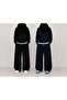 Women's 2-Piece Sweatpants Black Navy Blue Oversize Wide Leg Comfortable Fit