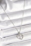 316L Steel Silver Color Chain with Zircon Stone Heart Model Star Detail Women's Bracelet - Teolsa3473-6 - 2