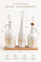 Glass Large Size Salad Oil Container Set with 3 Wooden Stands 1500 ml – 1000 ml - 7