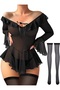 Mini Ruffled Long Sleeve Nightgown with Socks as a Gift Stylish Romantic Nightdress