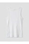 Vizyon New Season White U-Neck Women's Ribbed Undershirt - 6