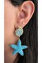 Diva Charm Seashell Straw Earrings - 2