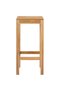 Scaun de bar 2 pcs Maro Lemn solid de tec - 4