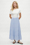 Women's Tessa Lined 100% Cotton Muslin Blue Long Skirt - 3