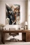 Interlocking Elephants Themed Decorative Tempered Glass Painting - Business, Home and School Painting - 3
