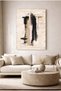Black and Brown Brush Stroke Minimal Abstract Decorative Tempered Glass Painting - Business, Home and School Painting - 2