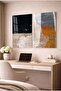 Black and Tile Textured Modern 2-Piece Decorative Glass Painting Set - Office and Home Painting - 2