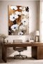 Modern Decorative Tempered Glass Painting with Caramel and White Floral Patterns - Painting for Business, Home, and School - 3