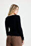 Black Collar Lace Detailed Long Sleeve Badi - 6