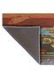 Sdt Modern Art Inspired Fish Figured Tile and Mustard Striped Woven Base Decorative Carpet Sdt1376 - 5