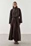 Front-Piece Tencel Dress Brown