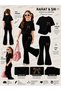 Summer Black Spanish Flared Pants and T-Shirt, Children's Girl's Set with Small Leopard Pattern Print Design - 2