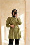 Women's Shoulder Wrap Shawl-Look Lace-Up Tunic - 4