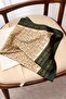 Women's Khaki Green Chain Belt Patterned Rayon Scarf 50X50 cm Silky Soft Hair Bag Accessory - 2