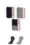 Glb-Stl41414 Black and Gray Women's Ankle Socks 15 Pairs