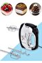 Hand Mixer, 5 Speeds, 2 Beaters, 2 Dough Hooks, (250W) Black-White (ME-HM8001) - 4