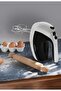 Hand Mixer, 5 Speed Options, 2 Beaters, 2 Dough Hooks,(250W) Black-White (ME-HM8003) - 2