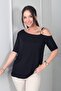 Women's One-Shoulder Buckle Strap Short Sleeve Lycra Blouse