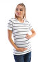 Maternity Striped Cotton Stretch Fabric T-Shirt - 5