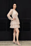 Layered Mini Lace Dress - Beige - 7