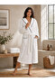 Hooded Long Women's Bathrobe – Cotton Kimono Shepherd Stitched Bathrobe - 2