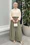 Wide Leg Shalwar Trousers Y0145 - Matte Khaki - 2
