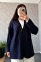 Women's Plus Size Collar with Stones and Pockets, 3-Button Short Cardigan 903-2 - 6