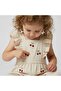 Girl's Cherry Patterned Linen Jumpsuit with Back Detail - 3
