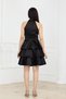 Satin Floor Length Mini Dress - Black - 7