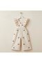 Girl's Cherry Patterned Linen Jumpsuit with Back Detail - 4
