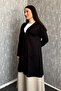 Women's Plus Size Long Cardigan with Stone Collar and Pockets, 3 Buttons 904 - 5