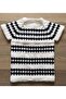 Seamless Hand Knitted White Color Baby Vest with Navy Blue Pattern - 3