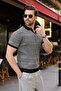 Black Polo Collar Regular Fit Men's Knitwear T-Shirt E7496
