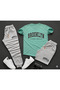 Unisex Brooklyn Printed 3-Piece Combination Set - Orange T-Shirt, Gray Sweatpants and Shorts Unisex