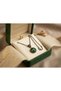 Bronze Vintage Women's Necklace Authentic Copper Jewelry Green Crystal Round Cut - 4