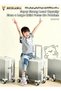 Ride-on Kids Luggage, 3-Layer PC Carry-on Suitcase, Children Trolley Case with Foot Pad and Adjustable Handle, Lightweight Travel Case for Short / Family Trip (Gradient Grey, 20 Inch) - 5