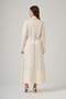 Belt Detailed Skirt Suit 1044 Ecru - 4